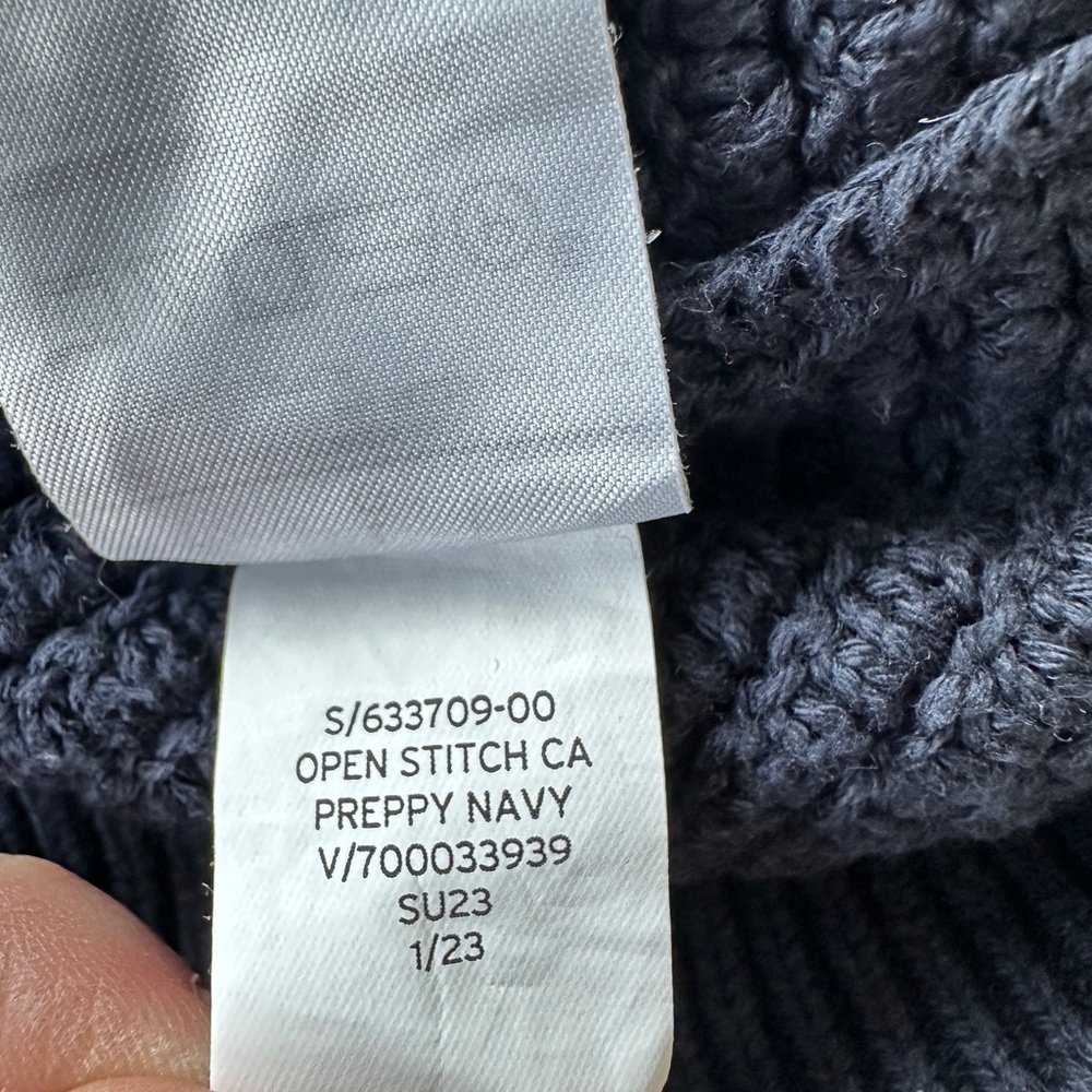 Banana Republic Women's Waffle Knit V-neck 3 Button Cardigan Navy Size Large - Picture 7 of 9